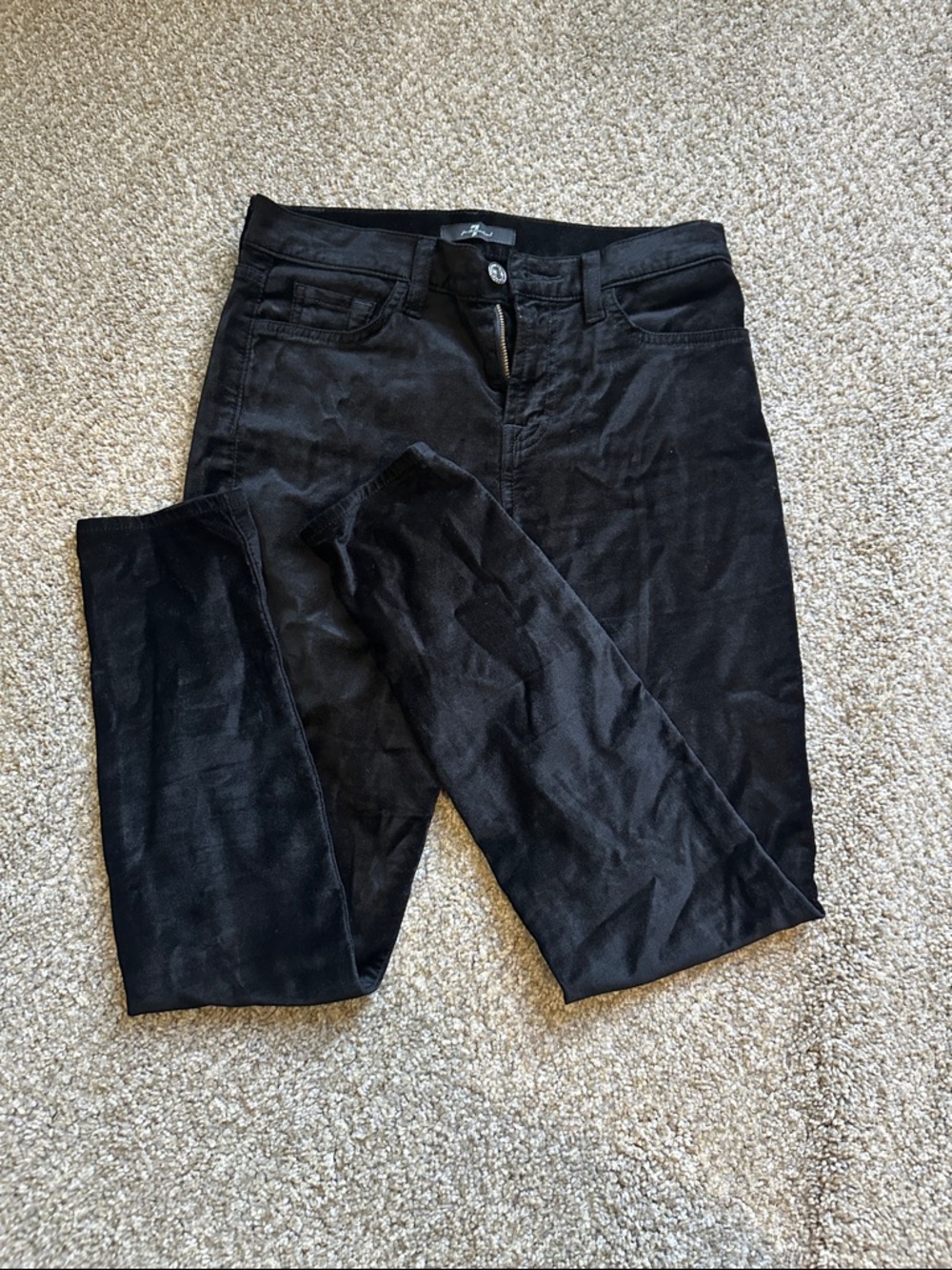 7 For All Mankind Velvet Black Jeans